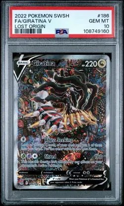 2022 Pokemon Sword & Shield Lost Origin Giratina V #186 PSA 10 Gem Mint - Image 1