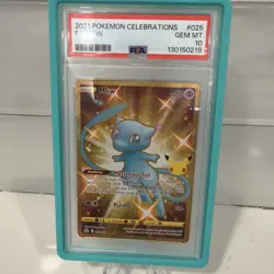 2021 POKEMON CELEBRATIONS #025 FULL ART/MEW PSA 10 With Graded Guard - Image 1