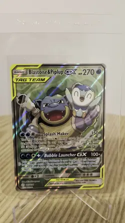 Blastoise & Piplup GX 215/236 Cosmic Eclipse Tag Team Alt Art NM - Image 2