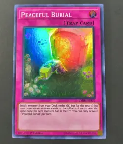 Yu-Gi-Oh! Peaceful Burial Super Rare Trap CHIM-EN077 1st Edition LP - Image 1