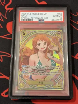 2025 ONE PIECE JPN EB03 HEROINES EDITION #053 NAMI PSA 10 Special Alt Art - Image 2