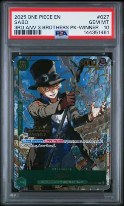 One Piece Sabo 3rd Anniversary 3 Brothers Winner Pack Promo OP09-027 PSA 10 - Image 1