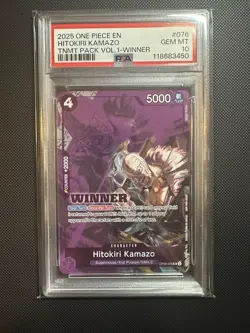 Hitokiri Kamazo OP06-076 WINNER Pack 2025 Vol 1 One Piece Card Game - PSA 10 - Image 1