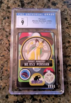 Persian No. 053 Pocket Monsters Pokemon Card CGC 9/9.5 MINT Bandai Sealdass 1998 - Image 1