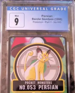 Persian No. 053 Pocket Monsters Pokemon Card CGC 9/9.5 MINT Bandai Sealdass 1998 - Image 2
