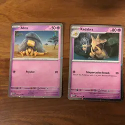 Abra 63/165 & Kadabra 64/165 Cosmos HOLO 2 Card Set Pokemon 151 - Image 1