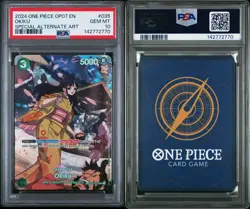 2024 One Piece OP07 Okiku Sp Alt Art OP01-035 500 Years In The Future PSA 10 - Image 3