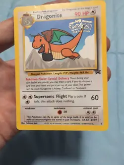 Pokemon TCG Dragonite Black Star Promo Card 1999 Pokemon: The First Movie - Image 1