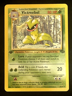 Pokemon Victreebel Jungle 1st Edition Rare 80 HP Stage 2 Regular 30/64 1999 Card - Image 1