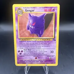 Vintage Gengar 20/62 Fossil Pokemon Card TCG Non-Holo Rare 1999 - Image 1