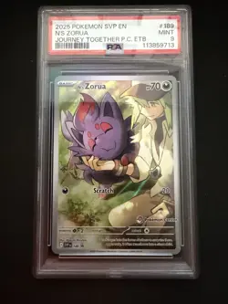 Pokemon TCG 2025 Sv: Scarlet & Violet Promo Cards EN N's Zorua 189 Holo PSA 9 - Image 1