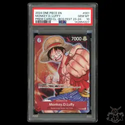 Monkey.D.Luffy P-001 PSA 10 Premium Card Collection BANDAI CARD GAMES Fest 23-24 - Image 1