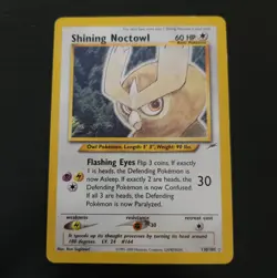 Shining Noctowl Pokemon Neo Destiny TCG Card Vintage 110/105 LP - Image 1