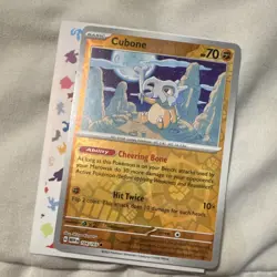 Pokemon TCG Cubone Scarlet & Violet 151 104/165 Basic 70 HP Reverse Holo Ability - Image 1