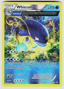 WHISCASH 41/160 R PRIMAL CLASH POKEMON REVERSE HOLO LP - Image 1