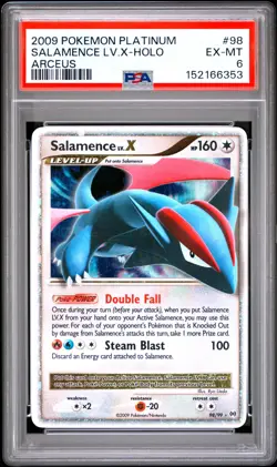 2009 POKEMON PLATINUM ARCEUS #98 SALAMENCE LV.X-HOLO PSA 6 - Image 1
