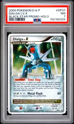 2009 POKEMON DIAMOND & PEARL BLACK STAR PROMO #DP37 DIALGA LV.X-HOLO PSA 7 - Image 1
