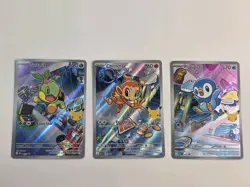 Pokemon TCG Set Of 3 First Partner Illustration Series 1 Gen 4 Sinnoh Starters - Image 1