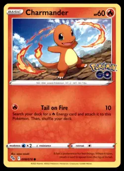 Charmander 008/078 Common Pokemon GO Pokemon Near Mint - Image 1