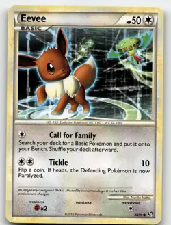 EEVEE 48/90 COMMON HGSS UNDAUNTED POKEMON LIGHTLY PLAYED - Image 1