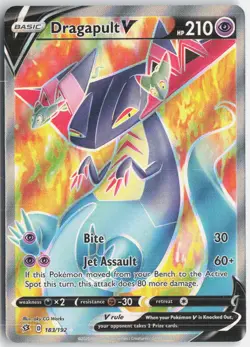 Dragapult V (Full Art) Holo Ultra Rare Pokemon SWSH02: Rebel Clash 183/192 NM - Image 1