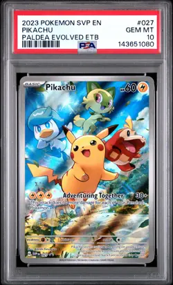 2023 POKEMON SVP EN-SV BLACK STAR PROMO #027 PIKACHU PSA 10 - Image 1