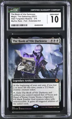 THE BOOK OF VILE DARKNESS D&D Forgotten Realms Extended Art Foil CGC 10 MTG - Image 1