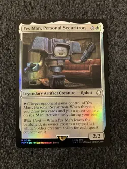 Magic The Gathering MTG - Yes Man, Personal Securitron Foil - UB PIP Fallout - Image 1