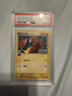 2006 Pokemon EX Crystal Guardians Charmander Reverse Holo 49/100 #49 PSA 7 - Image 1
