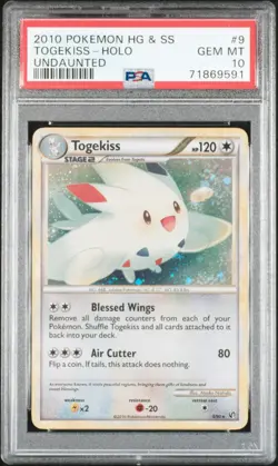 2010 POKEMON HG & SS UNDAUNTED TOGEKISS #9/90 HOLO PSA 10 *POP 9* - Image 1
