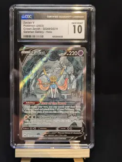 💎CGC 10💎 Pokemon TCG Crown Zenith Zacian V GG48/GG70 UR Holo EN - Image 1