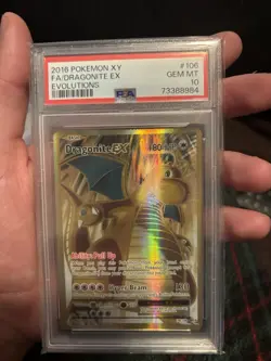 2016 Pokemon Evolutions Dragonite EX (Full Art) 106/108 Holo PSA 10 - Image 1