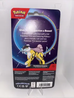 Pokemon TCG Raikou Foil Promo Blister Pack with Metallic Coin & 2 Booster Packs - Image 2