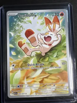 Scorbunny 225/217 Me: Ascended Heroes Holo Illustration Rare Pokemon TCG - Image 1