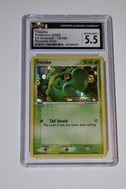 2005 Pokemon Treecko 70/106 EX Emerald Reverse Holo CGC 5.5 Excellent+ - Image 1
