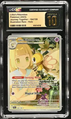 LILLIE'S RIBOMBEE Journey Together Illustration Rare 164 CGC Pristine 10 Pokemon - Image 1