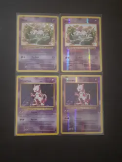 Pokemon TCG Evolutions XY Mew & Mewtwo Lot Of 4 Holo, Rare & Both Reverse Holos - Image 1