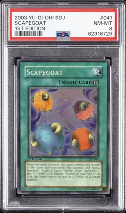 2003 YU-GI-OH! STARTER DECK: JOEY 1ST EDITION #041 SCAPEGOAT PSA 8 - Image 1