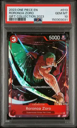 2023 Gift Collection - Roronoa Zoro ST01-013 English Card PSA 10 💎 Promo Foil - Image 1