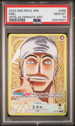 One Piece Japanese Enel OP05-098 Awakening of the New Era Alternate Art PSA 10 - Image 1