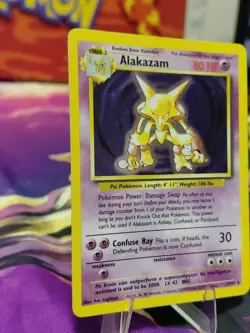 Pokemon TCG Alakazam TCG Holo Rare Card 1/102 Base Set WOTC 1999 MODERATE PLAY - Image 3