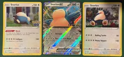 Snorlax Holo Collection 3 Unique Cards Different Sets Variety Lot English - Image 1