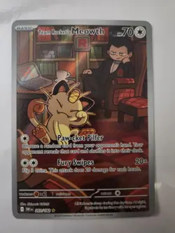 Pokemon TCG Team Rockets Meowth Card 203/182 Destined Rivals - Image 1