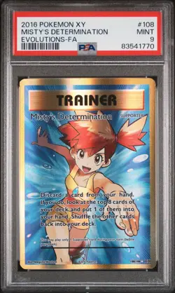 Pokemon Card PSA 9 Misty's Determination 108/108 Full Art XY Evolutions MINT - Image 1