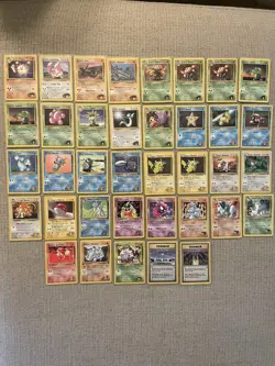 Vintage Pokemon TCG Gym Heroes Lot Of 37 Non Holo Cards Used Played With - Image 1