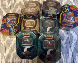 Pokemon Trading Card Game Tin Lot of 8 - Image 1