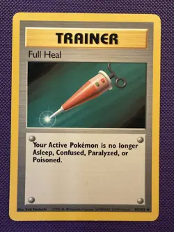 Full Heal 82/102 Base Set Unlimited Pokemon Trainer Card WOTC 1999 LP - Image 1