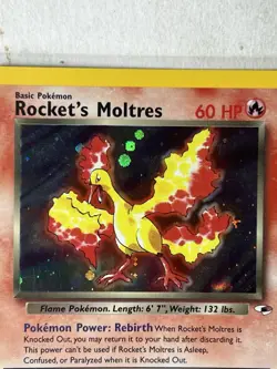 Pokemon TCG Rocket’s Moltres Holo Rare Card 12/132 Gym Heroes Unlimited - Image 3
