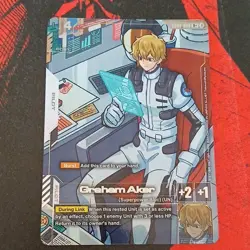 Bandai Gundam Card Game Graham Aker Pilot ST5-018 UN Burst Superpower Bloc - Image 1