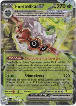 Pokemon Forstellka ex Double Rare Paldeas Schicksale 002/091 NM Deutsch - Image 1